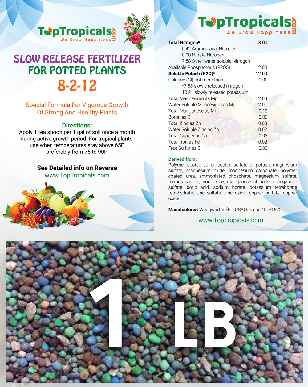 TopTropicals Smart Release Fertilizer, 1 lb