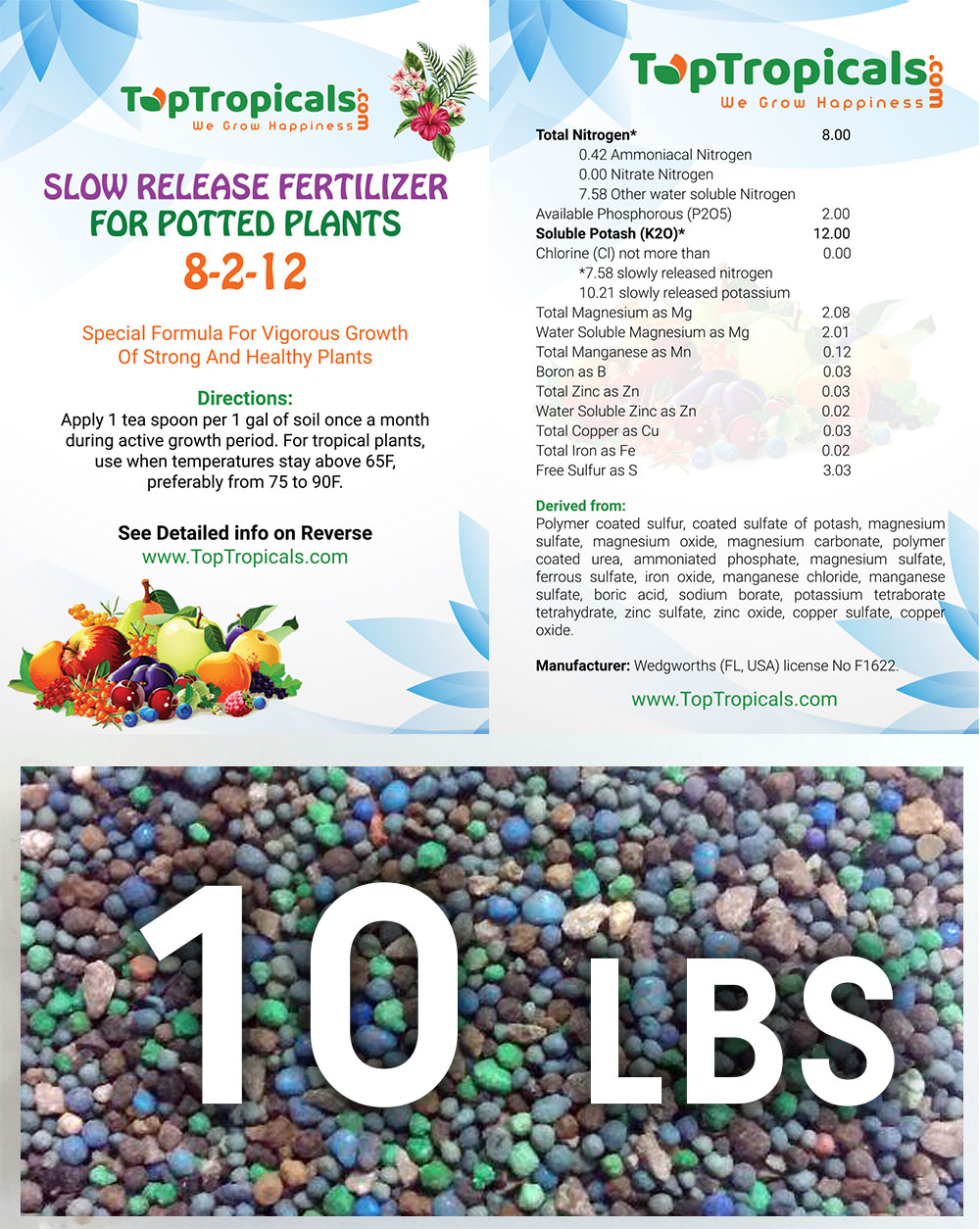 TopTropicals Smart Release Fertilizer, 10 lbs