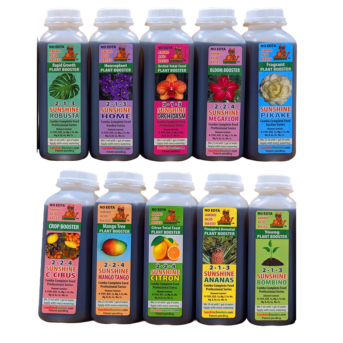 SUNSHINE Boosters Variety Collection - Garden Series, 16 oz x 10, fertilizer SUNSHINE Boosters Variety Collection - Garden Series, 16 oz x 10, fertilizer