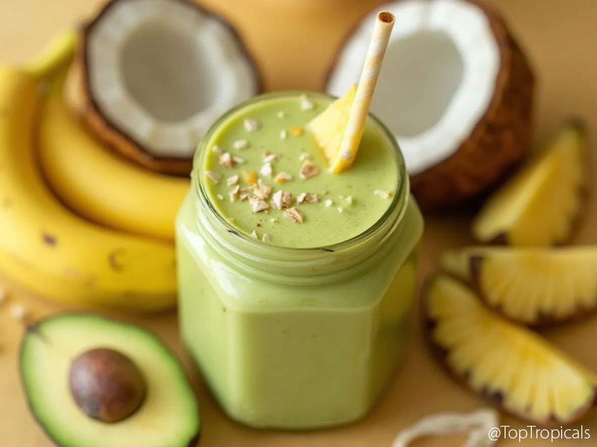 How to make a healthy Avocado Tropical Smoothie - recipe