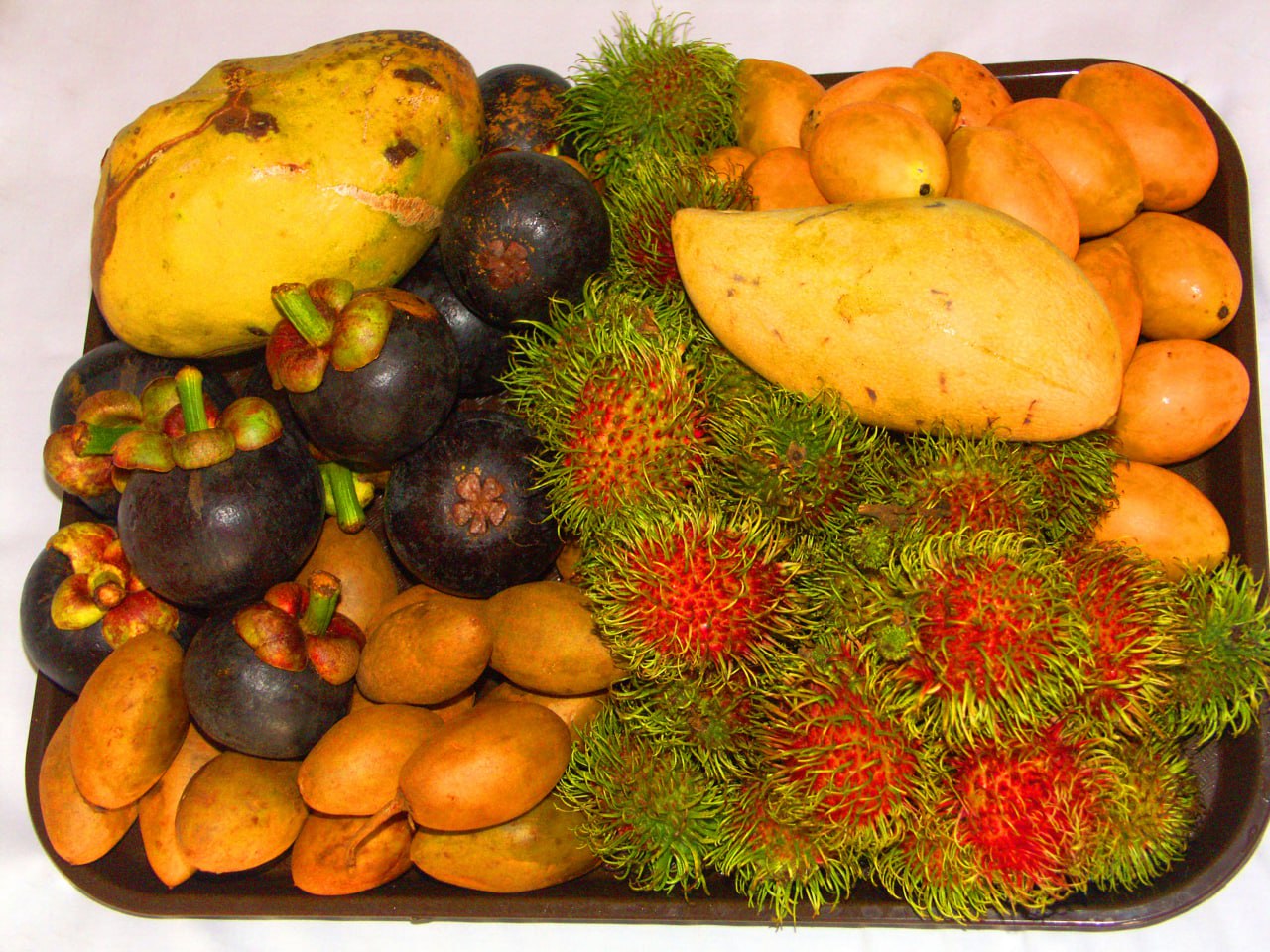 Exotic tropical fruit on a tray