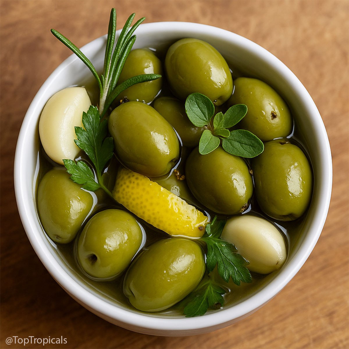 Marinated green olives Marinated green olives