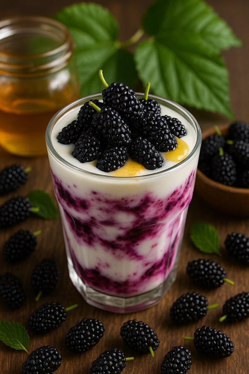 Mulberry yogurt swirl: quick n fun exotic recipes 