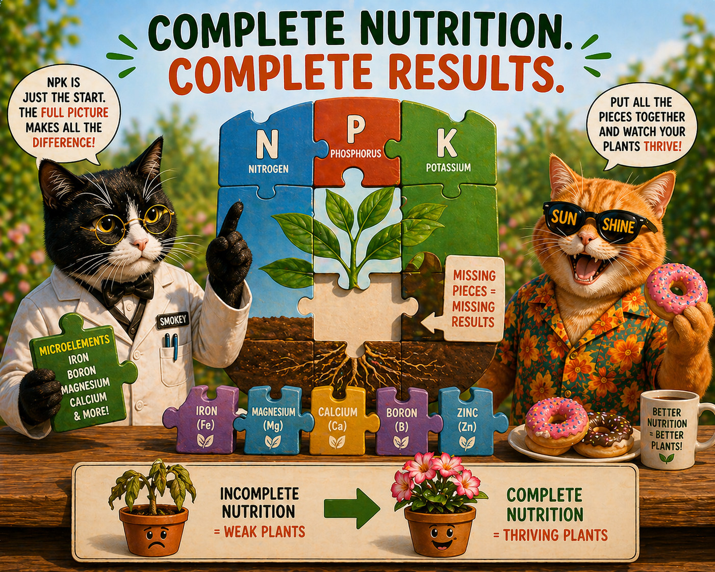 Complete plant nutrition shown as missing puzzle pieces