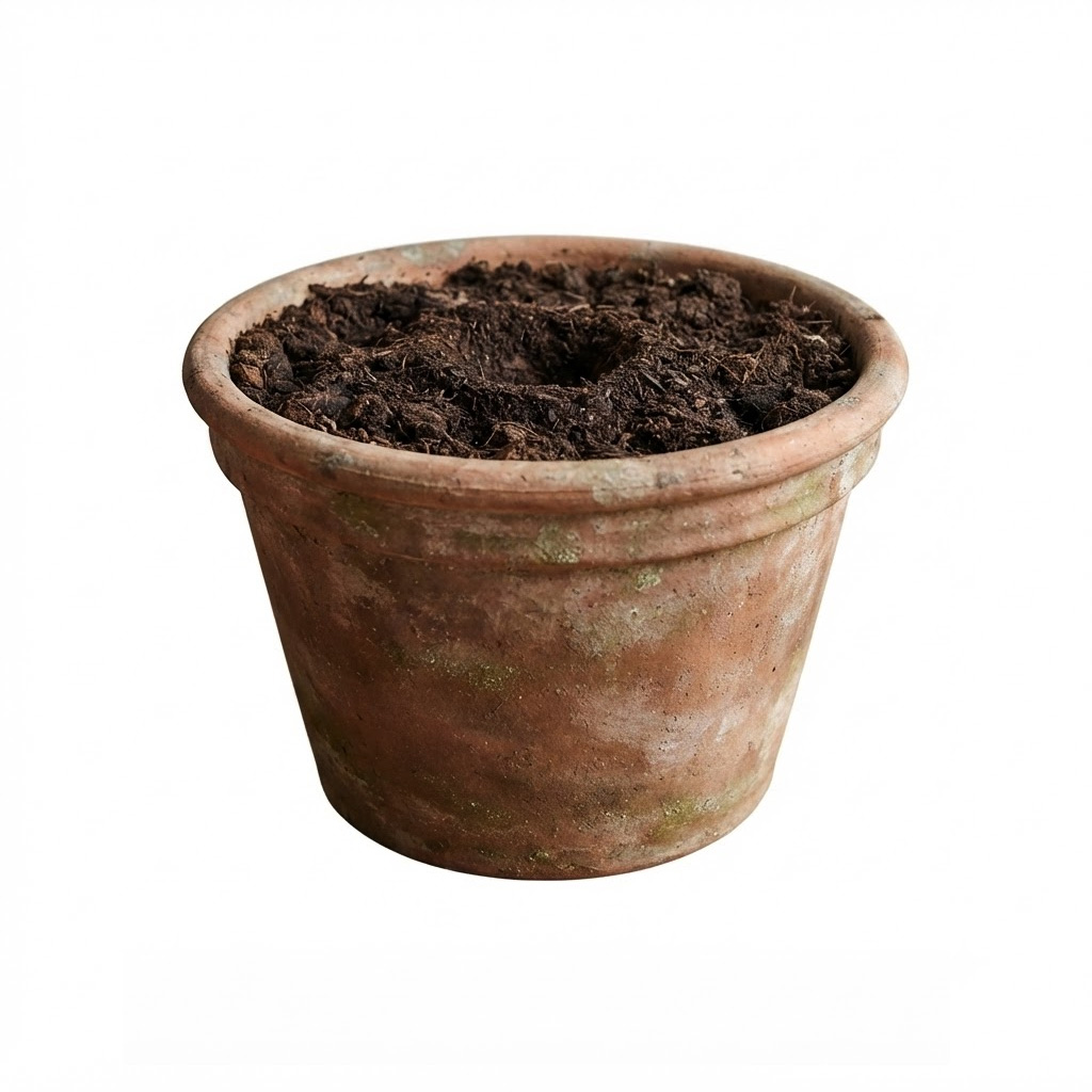 One gallon of potting soil in a pot