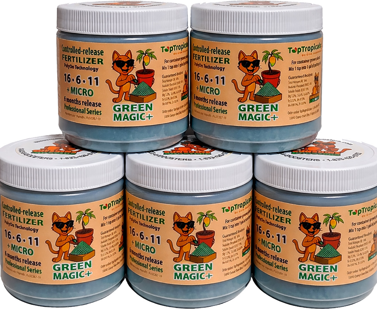 Green Magic controlled release fertilizer containers with micro   nutrients for long lasting plant   nutrition.