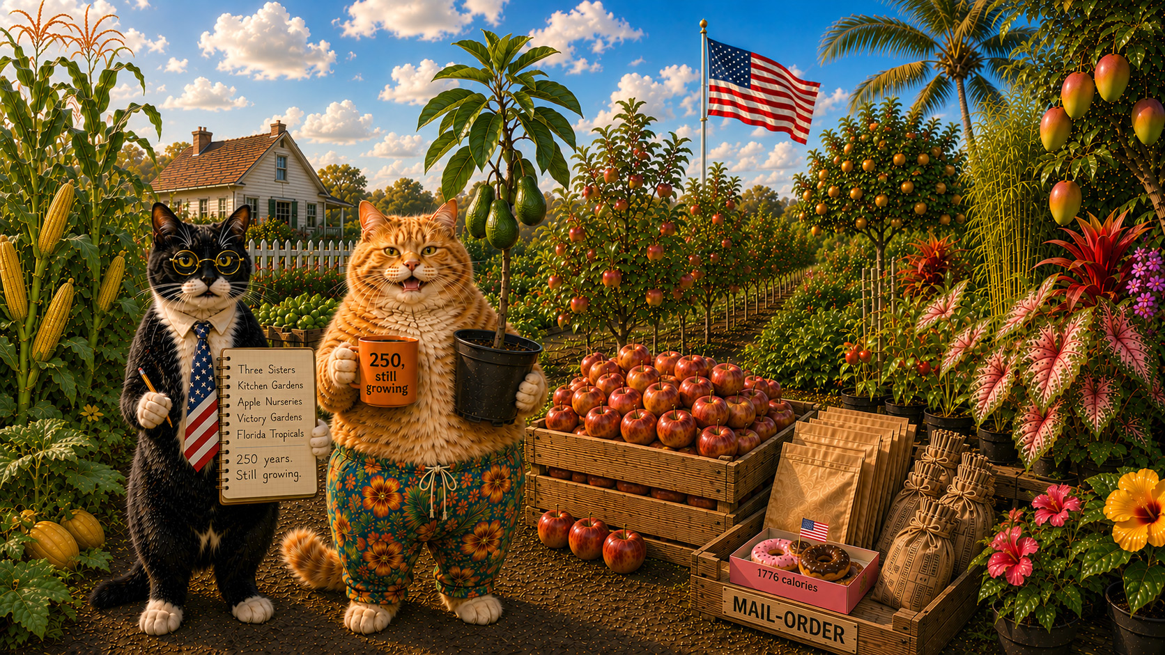 Smokey and Sunshine explore 250 years of American gardening history,   from early gardens to modern tropical plant nurseries.