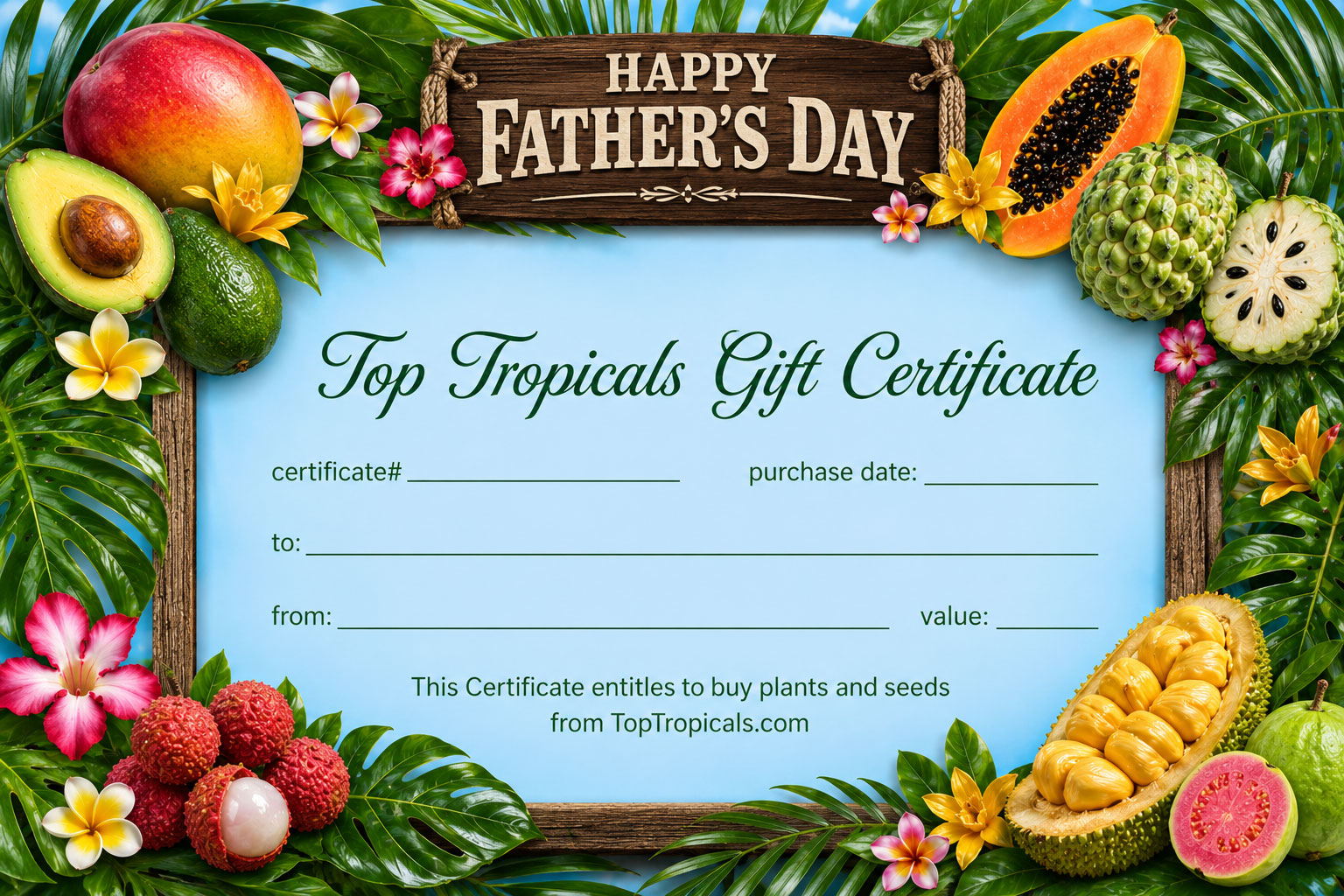 Top Tropicals Mother's day gift card