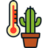 Temperature and cold protection pictogram for cactus care guide